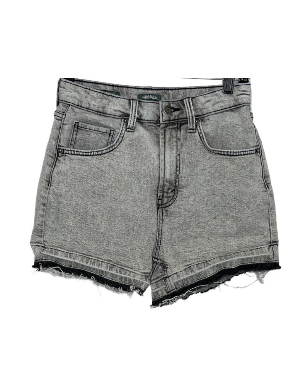 Wild Fable Womens Size 4 Mom Jean Shorts Gray High Rise Denim Stretch Y2K